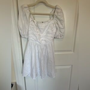 Reformation linen mini dress white M